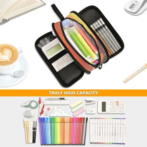African Animals Pencil Case Box Boys Girls Large Pencil Pouch with Zipper Compartments Big Capacity Stationery Pen Bag Organizer for Kids Teens Adults School