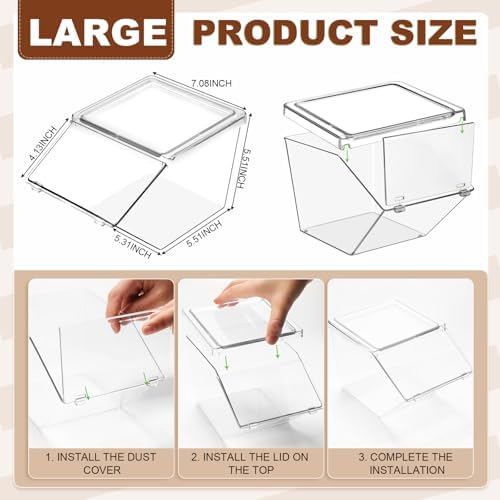 Yerliker 12 Pcs Clear Plastic Storage Bins with Lids Stackable Pantry Storage Organizer Kitchen Cabinet Organizers Ideal
