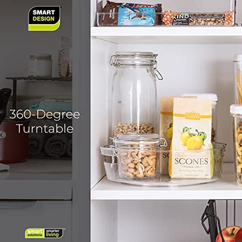 Smart Design Turntable Lazy Susan Spinning Organizer - 11.5 inch - BPA Free Plastic Resin - Fridge, Freezer, Cabinet, Fo