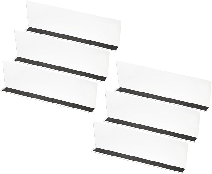 PATIKIL 6 Pack Shelf Dividers for Closet Organization, 15.7x1.57x4.7 Acrylic Magnetic Closets Separator Kitchen Cabinet Shelves Under Bed Blocker for Bedroom Kitchen Office, Clear