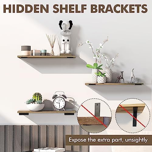 6 Pack Heavy Duty Metal Shelf Brackets 8 inch Long,Black