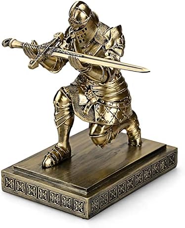 King's Guard Knight Pen Holder with a Letter Opener Desk Organizers Bronze