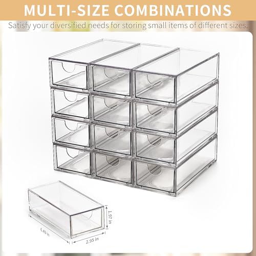 12-Piece Stackable Desktop Storage Drawer