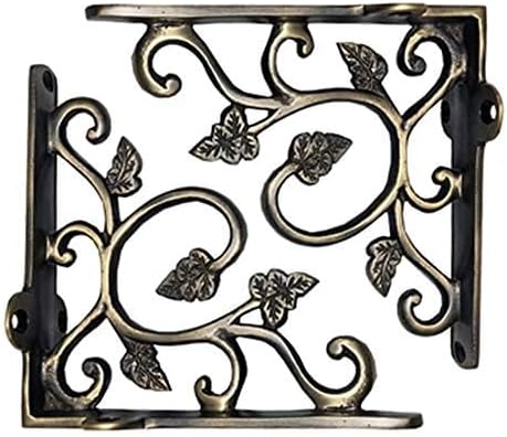 Adonai Hardware "Meshezaheel" Brass Decorative Shelf Bracket (Supplied as 2 Pieces per Pack) - Antique Brass