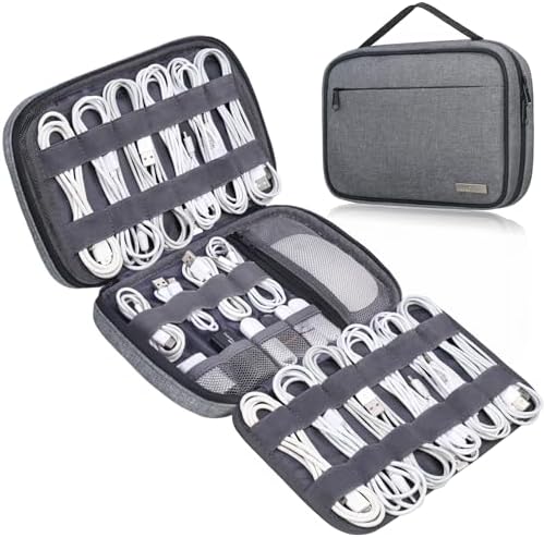 Lacdo Cord Organizer Travel, Cable Organizer Bag Case, Portable Electronics Organizer travel Case, 6 Layer Large Capacit