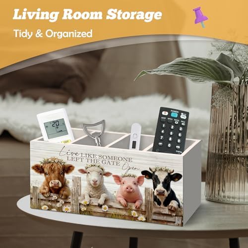Highland Cow Sheep Pig Pen Holder Organizer for Desk Accessories