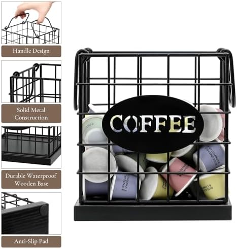 Coffee Pod Organizer, Large Capacity K Cup Storage for Counter