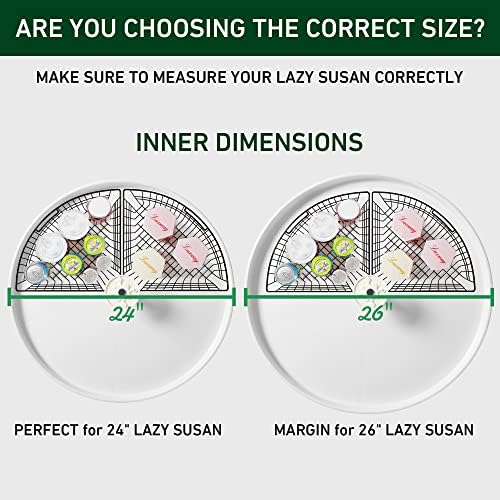 Leeden Lazy Susan Wire Can Organizer for 24in, 1/4 Wedge, 4 Pack