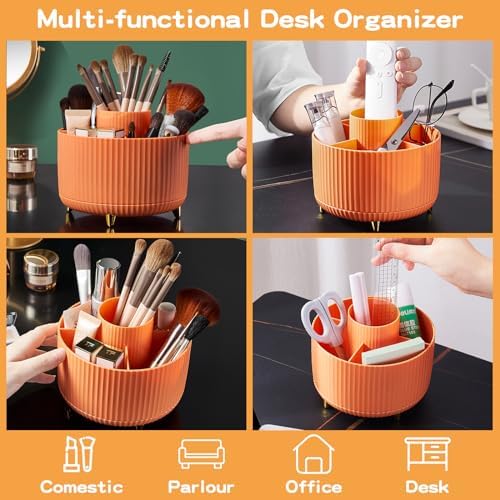 fanado 360° Rotate Makeup Brush Holder Organizer, Makeup Organizers Countertop, Makeup organization and Skincare Storage