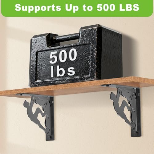 Dolibest 8 Inch Heavy Duty Shelf Brackets, 5MM Thickness L- Bracket , Metal Floating Shelf Bracket, Wall Shelf Bracket &