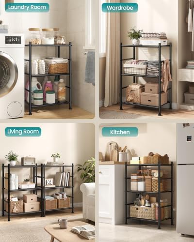 SONGMICS 3-Tier Storage Shelf, Steel Shelving Unit, 11.8 x 15.7 x 30.5 Inch