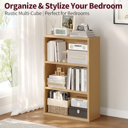 ALISENED 3-Tier Bookshelf, 23.6 × 9.4 × 35.2in, Small Bookshelf