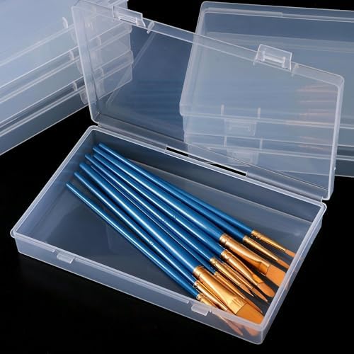 LJY 6 Clear Rectangular Plastic Boxes, 7.1 x 4.3 x 1.2 in for Electronics