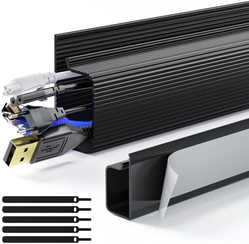Delamu 2 Pack Safe & Tidy Cable Management Solution - Protect Kids & Pets with Home & Office Cable Management Under Desk