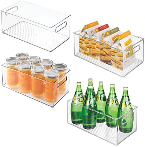 mDesign Deep Plastic Kitchen Storage Organizer Container Bin for Pantry, Cabinet, Cupboard, Shelves, Fridge, or Freezer 