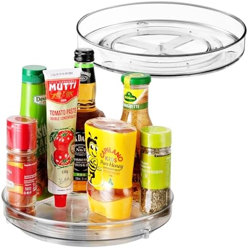Amolliar Lazy Susan Organizer, Rotating Turntable for Cabinet, 9" 2 Pack