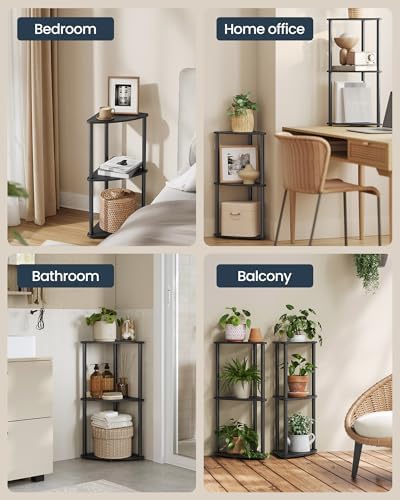 SONGMICS HOME 3-Tier Corner Shelf, Toolless Assembly