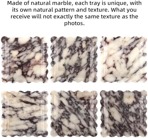 Square Marble Decorative Tray, Turkey Calacatta Viola, 8 * 8