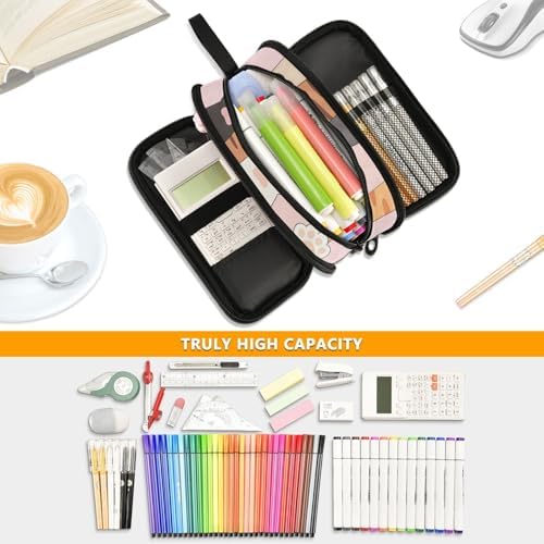 Custom Cat Paw Prints Pencil Case Box Boys Girls Personalized Name Large Pencil Pouch Stationery Pen Bag Organizer for Kids Adults School Office