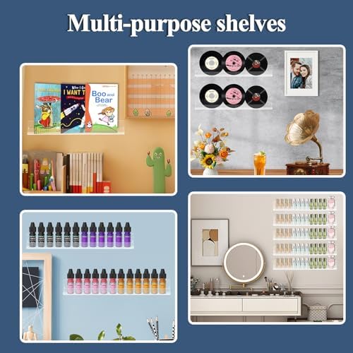 6 Pack Clear Acrylic Nail Polish Rack 15" L x 1.6" W x 2" H