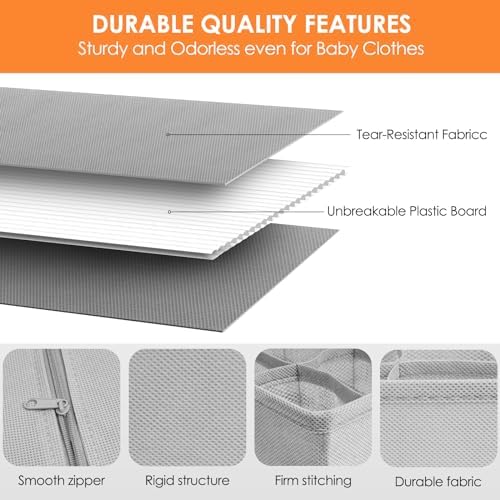 Drawer Organizer Clothes, 8 Pack Dresser Organizer Bins for Baby Clothes, Underwear Sock, Fabric Closet Organization and