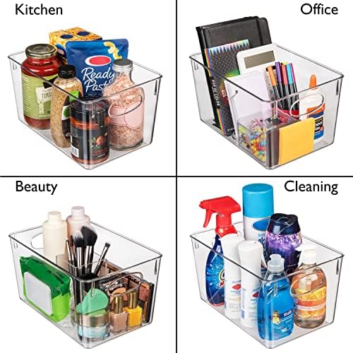 CLEARSPACE Plastic Storage Bins With lids – Perfect Kitchen Fridge Organizer, Pantry Organization, Cabinet Organizers (8