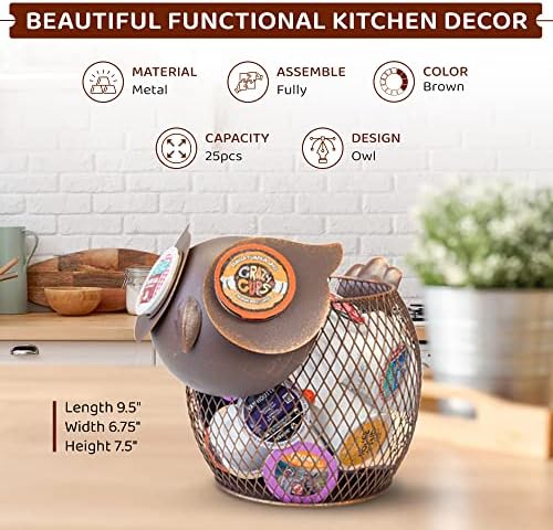 Made Easy Kit Coffee Pod Organizer - Home Coffee Bar Functional Décor - Café Station Countertop Storage Accessories (Bul
