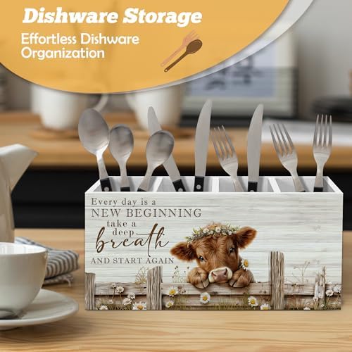 Inspirational Highland Cow Pen Holder Organizer for Desk Accessories