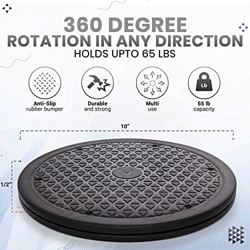 12 Inch Lazy Susan Turntable Organizer, Non Skid Large Lazy Susan Turntable for Cabinet, Computer or Laptop, Plastic Tur