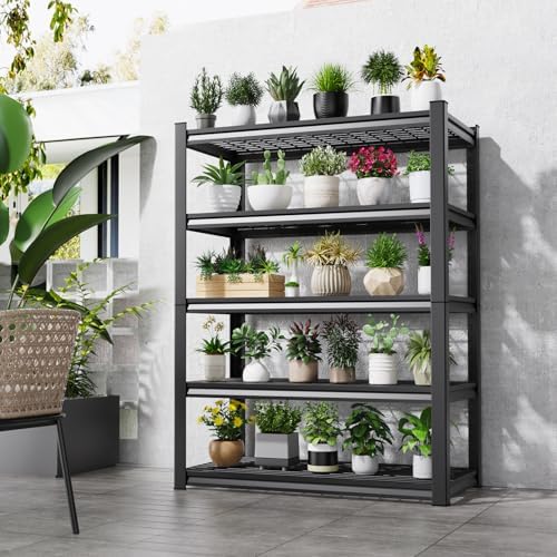 78"x46"x20" Wire Garage Shelving-2500 lbs 5 Tier Storage Shelves,Adjustable Heavy Duty Metal Shelving Unit and Storage L
