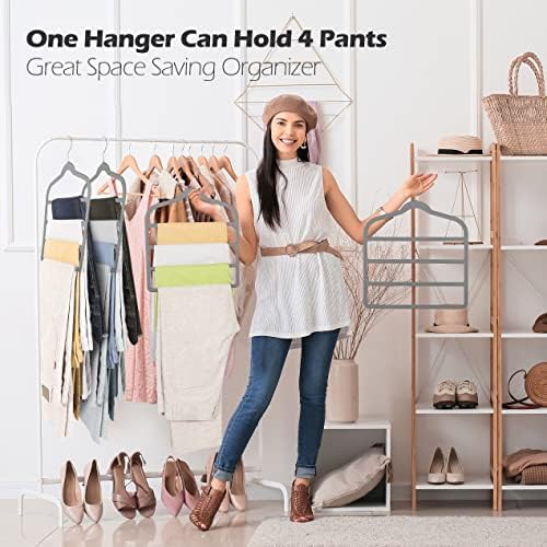 Velvet Pant Clothes Hanger Space Saving Non Slip Hanger Jean Slack Hangers