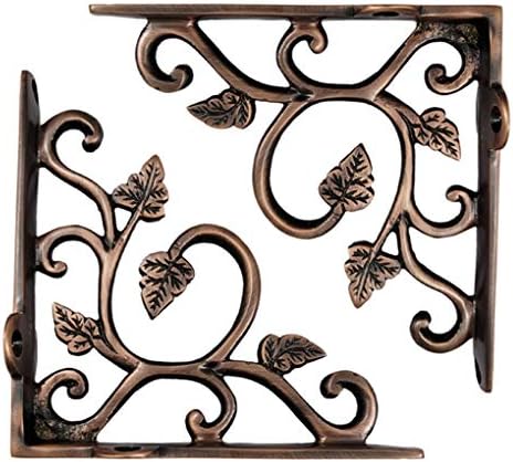 Adonai Hardware Meshezaheel Brass Decorative Shelf Bracket (Supplied as 2 Pieces per Pack) - Antique Copper