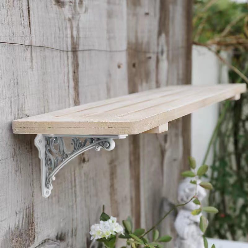 Decorative Shelf Bracket 12 inch White Brackets for Shelving Solid Heavy Duty Vintage DIY Projects Hardware Included 2 P