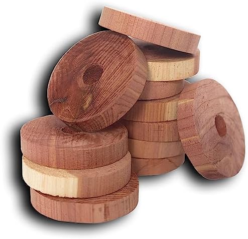 Household Essentials 14316-1 Cedar Fresh Red Cedar Wood Rings for Hangers | Set of 20
