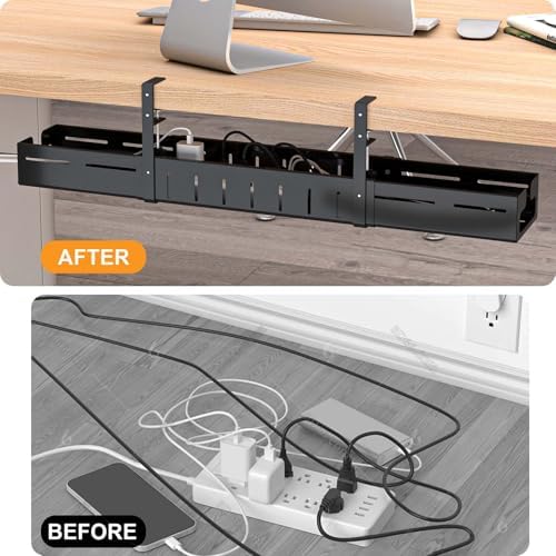 REALINN Under Desk Cable Management Tray Black
