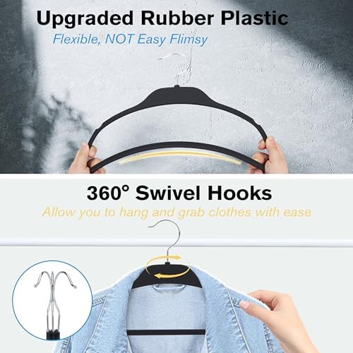 Rubber Coated Hangers 20 Pack, Non-Slip Clothes Hangers