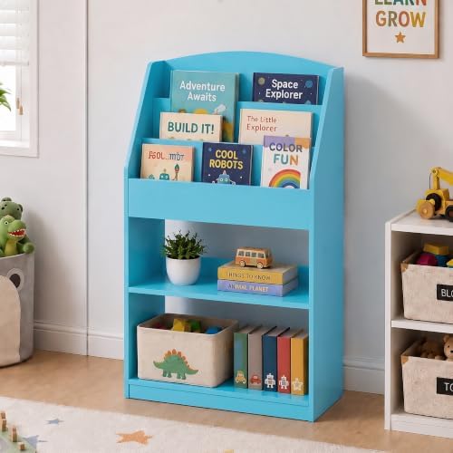 Furinno LOVA Book Shelf, 5-Tier Magazine Bookshelf, Bookcase with Open Shelves Storage, 9.4 x 24.6 x 37, for Living Room