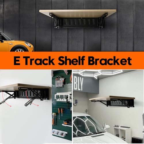 E Track Shelf Bracket, 14" Foldable 4 Pack Steel for Trailers/Vans
