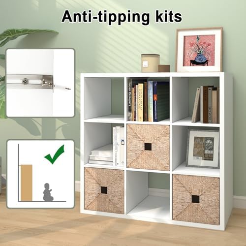 9 Cube Storage Organizer Shelf, White, 11 inch