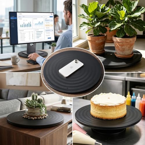 1 Pack 14 Inch Lazy Susan Turntable Heavy Duty Rotating Platform Smooth 360 Swivel for Tabletop, Monitor, Crafts, and TV