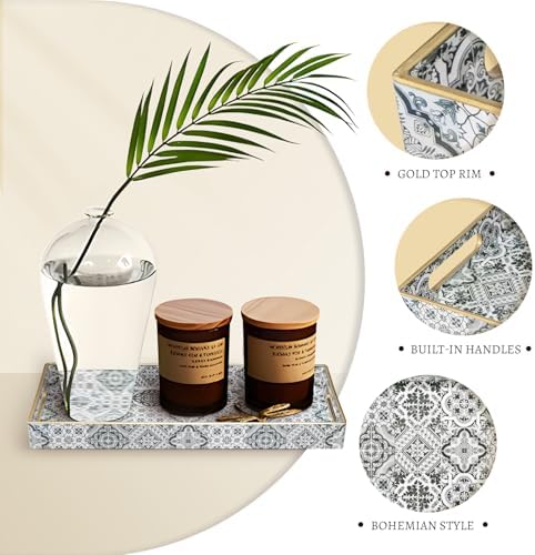MAONAME Plastic Bathroom Vanity for Countertop, Narrow Decorative Trays
