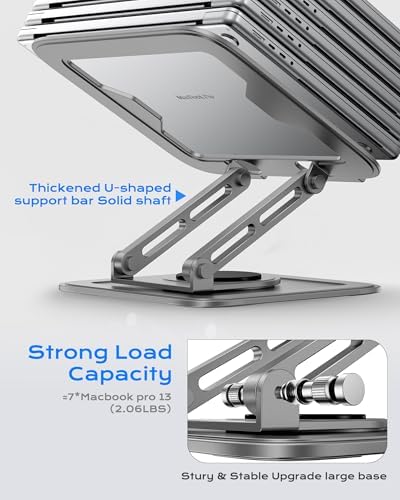 LOXP Adjustable Laptop Stand for Desk with 360 Base
