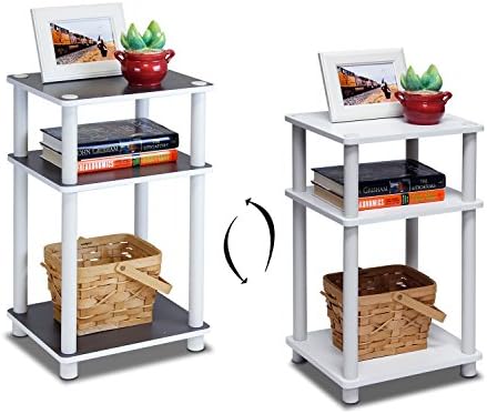 Furinno Shelves 3-Tier Industrial Style Bookcase, Display Shelf, 35 Wide, Brown