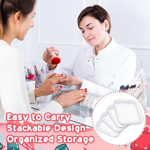 AceOrbit 24 Pcs Press on Nail Box Packaging, White Acrylic Case
