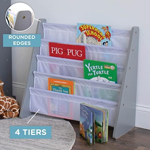 Humble Crew Kids Bookshelf, Montessori Front Facing Toddler Bookcase 4 Tier