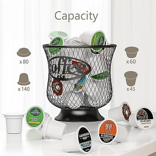 ITHSKUILL Coffee Pod Holder, Large K Cup Organizer, Large Capacity K Cup Storage for Keuring Espresso Capsule Coffee Cre
