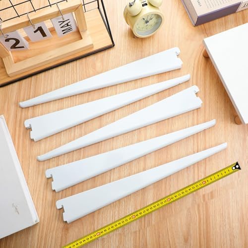 CroBlissful 20 Pcs Adjustable Shelf Brackets for Double Track System Closet Organization Heavy Duty Wire Shelf Brackets 