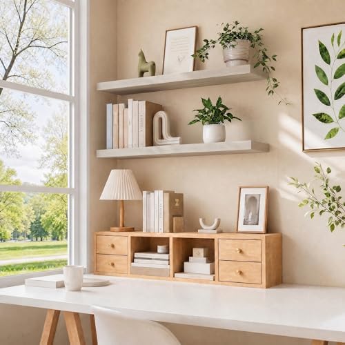 Fun Memories Floating Shelves for Wall 40 Inch, Set of 2 – Wall-Mounted Storage & Display Shelf with Invisible Bracket, 