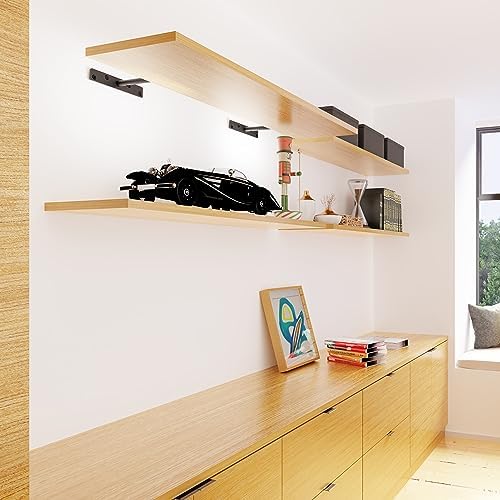 BATODA - 8" Floating Shelf Bracket Heavy Duty (16 pcs)–Solid Steel Blind Shelf Supports - Hidden Brackets for Floating W