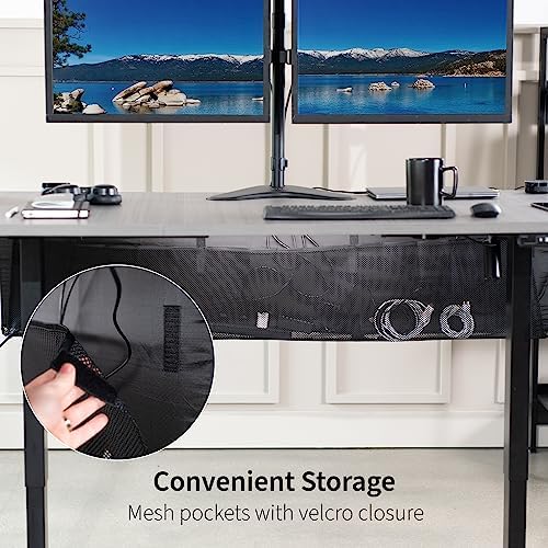 VIVO Black Under Desk 60 in Cable Management Sleeve, DESK-SKIRT-60